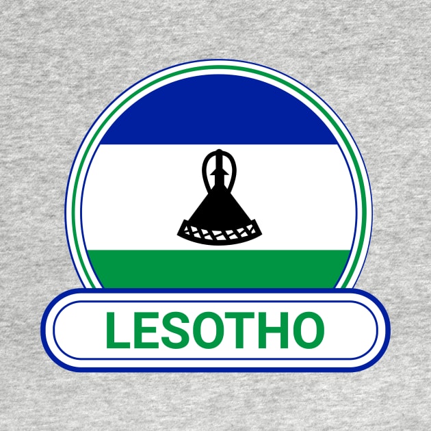 Lesotho Country Badge - Lesotho Flag by Yesteeyear